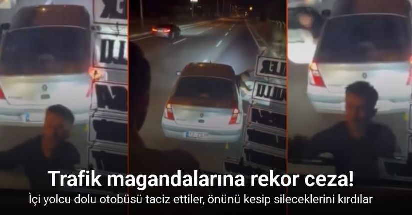 Edremit’te yolcu otobüsünün önünü kesen şahıslara rekor ceza