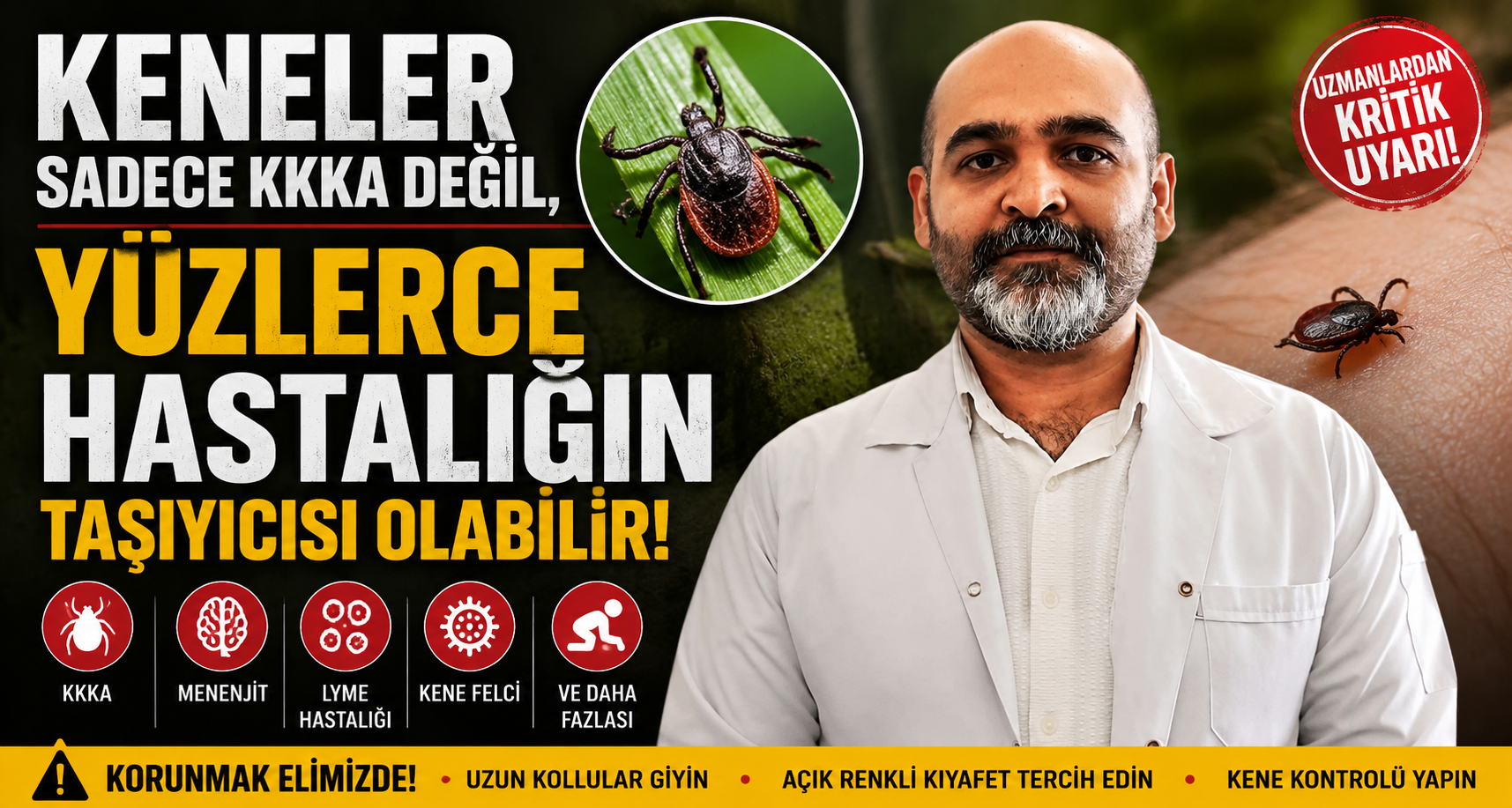 Keneler sadece KKKA değil, yüzlerce hastalığın taşıyıcısı olabilir