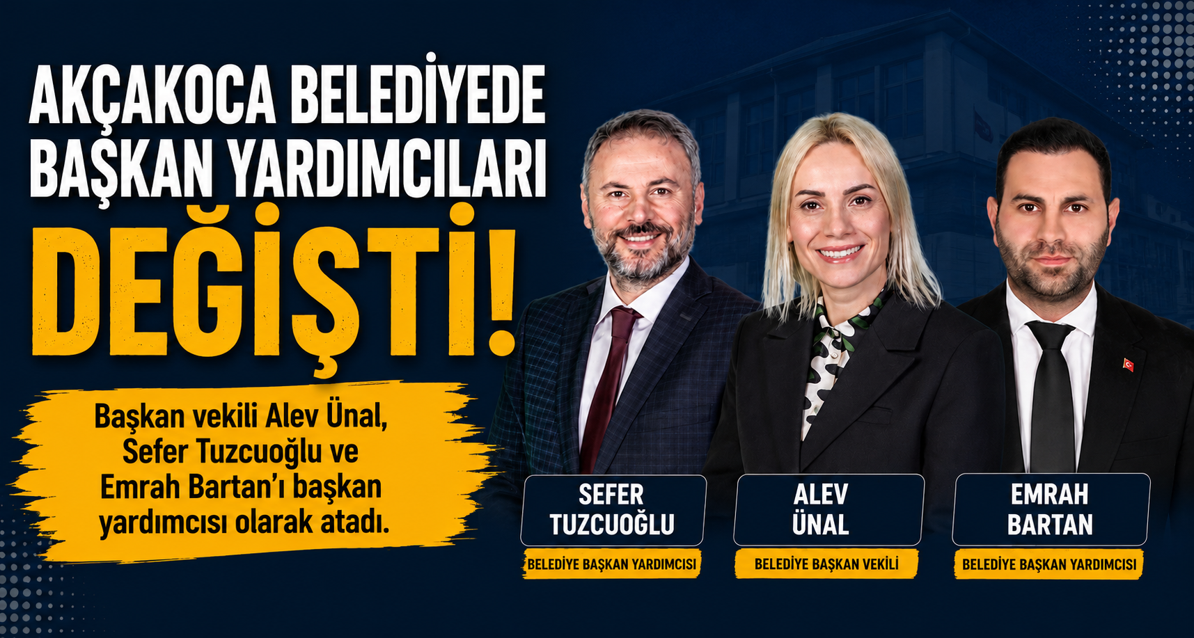 Akçakoca Belediyesi’nde Görev Değişimi