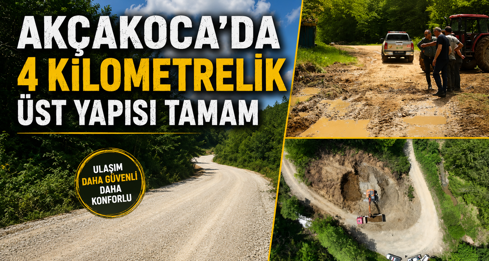 Akçakoca'da 4 Kilometrelik Üst Yapısı Tamam