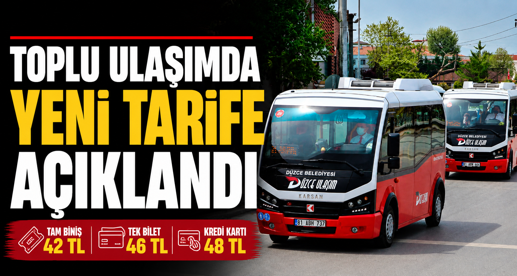 Toplu Ulaşımda Yeni Tarife Açıklandı