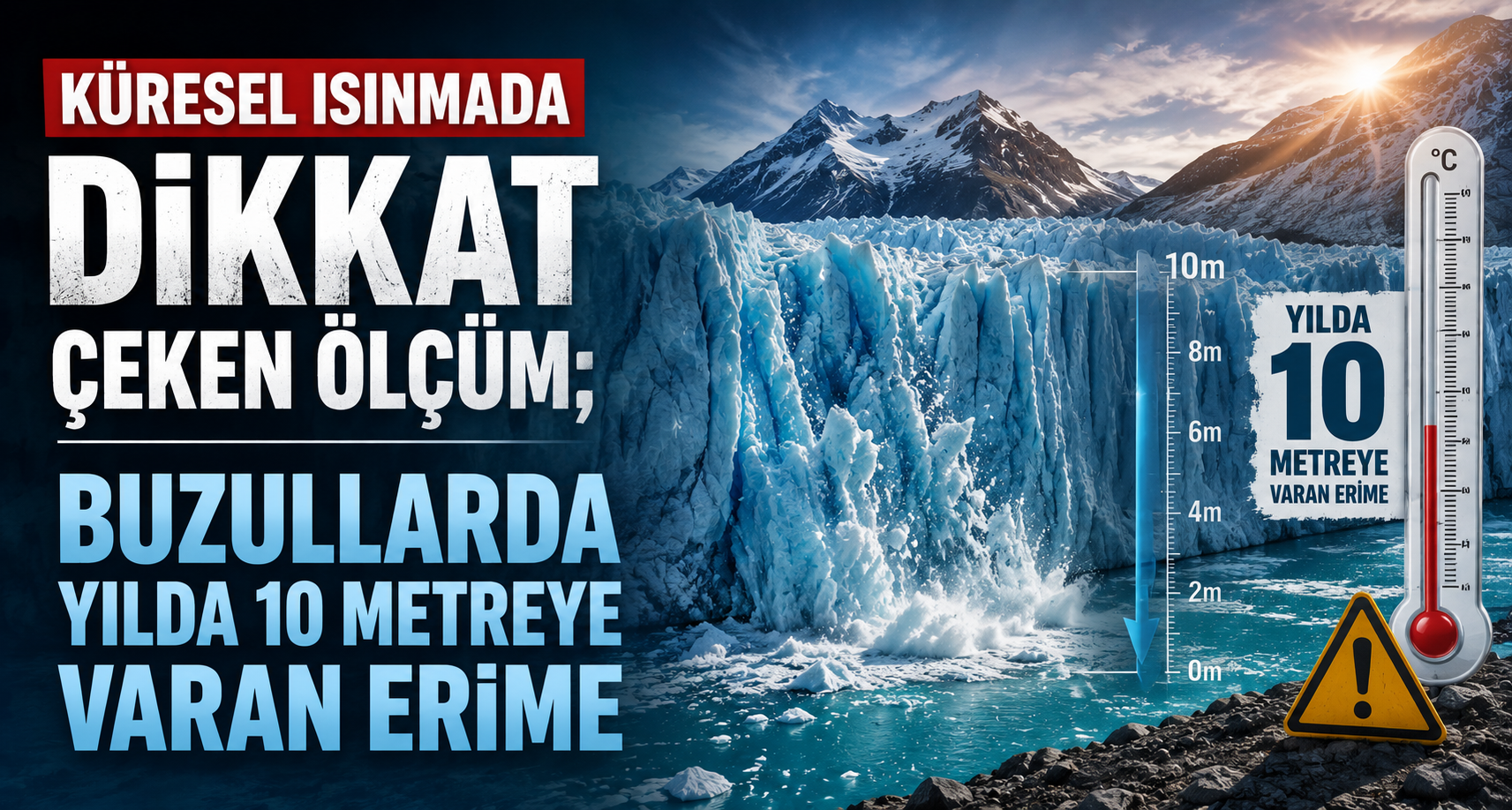 Küresel ısınmada dikkat çeken ölçüm; buzullarda yılda 10 metreye varan erime