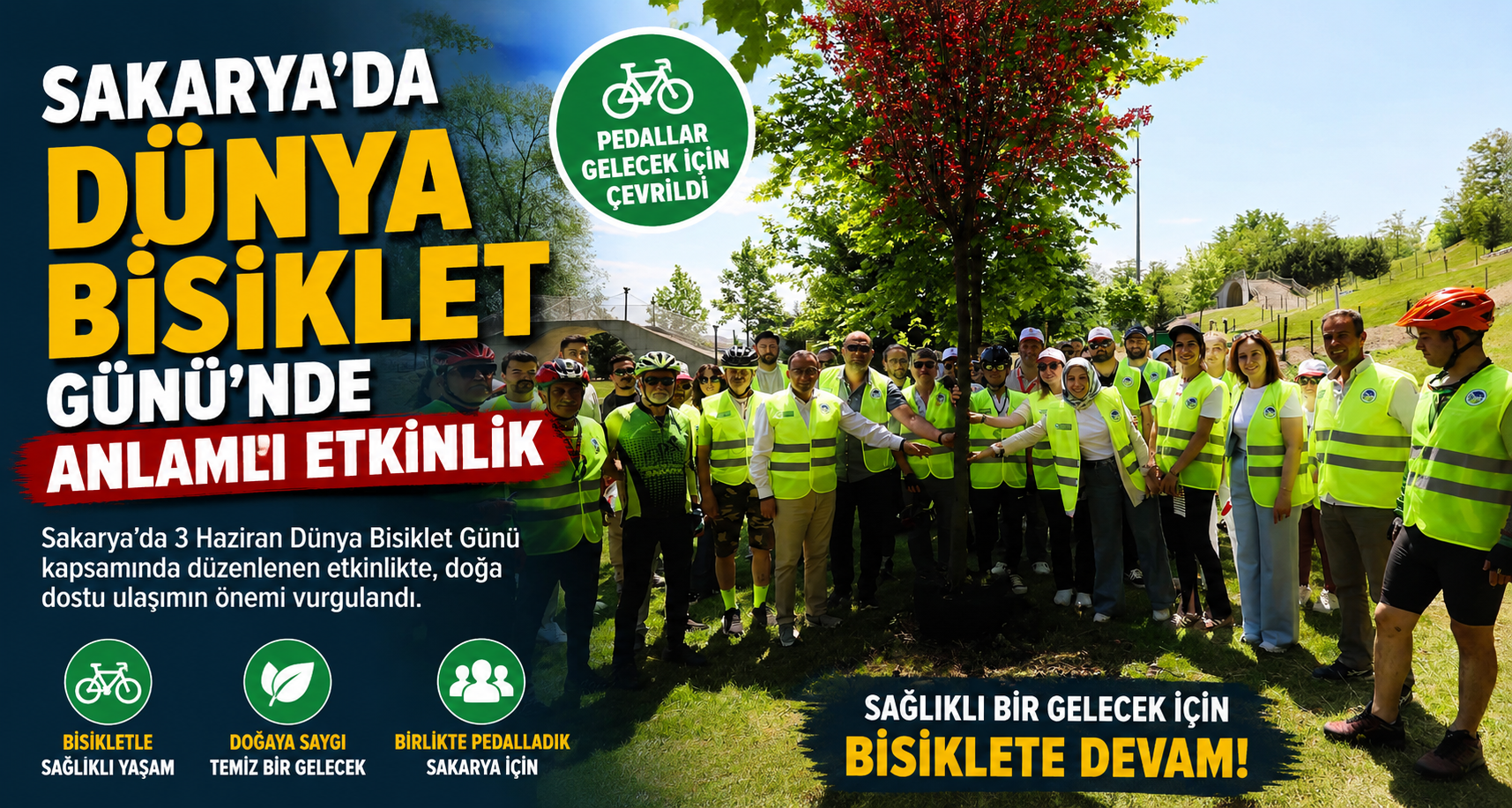 Sakarya’da Dünya Bisiklet Günü’nde anlamlı etkinlik
