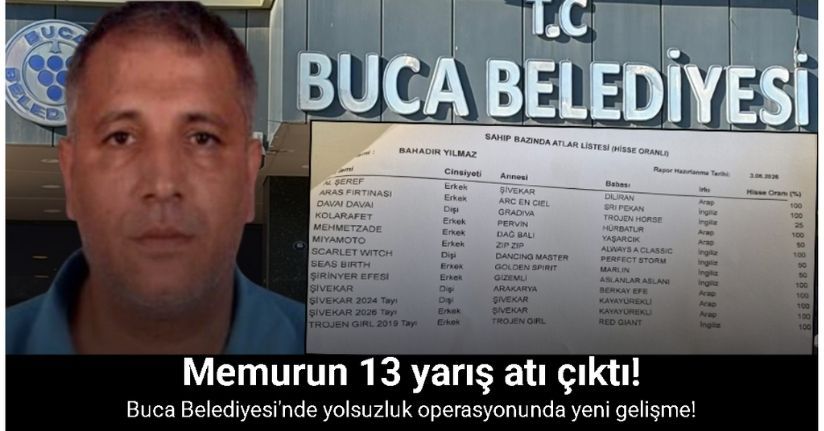 Buca Belediyesi'nde yolsuzluk operasyonu: Memurun 13 yarış atı çıktı