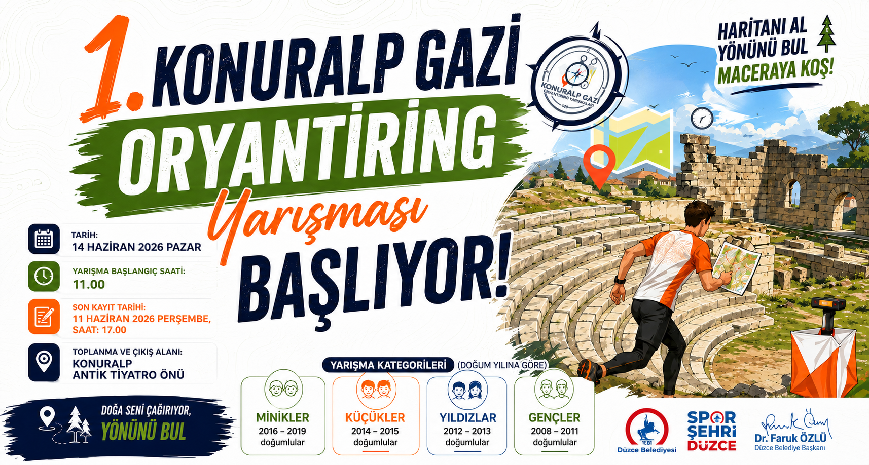 1.Konuralp Gazi Oryantiring Yarışması Başlıyor