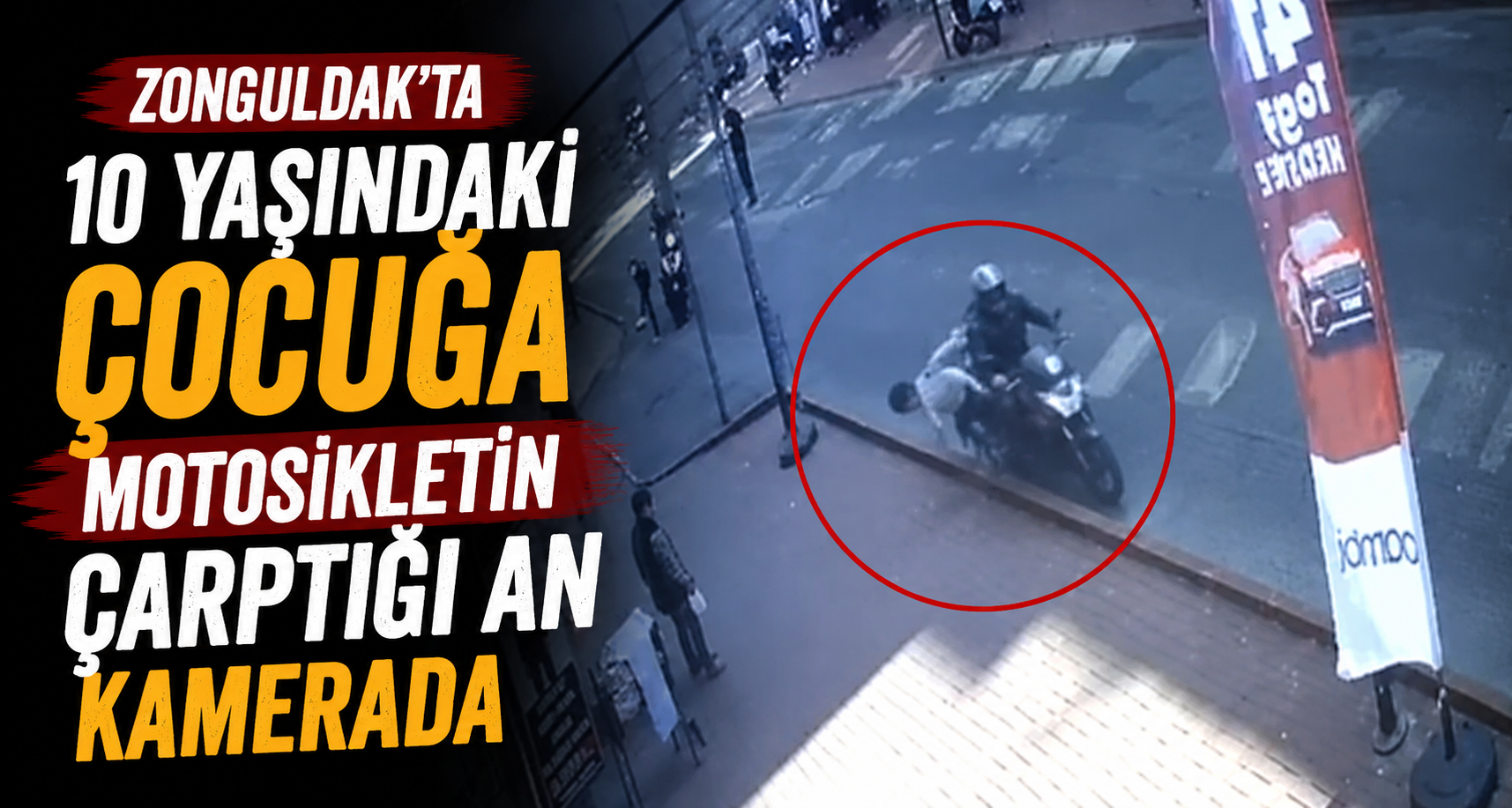 Zonguldak’ta 10 yaşındaki çocuğa motosikletin çarpma anı kamerada