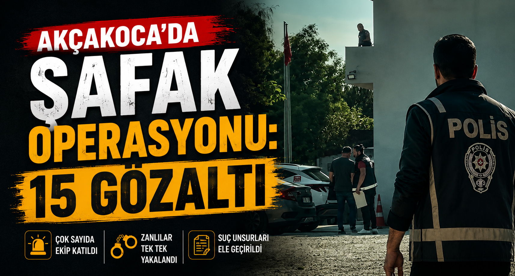 Akçakoca’da Şafak Operasyonu: 15 Gözaltı