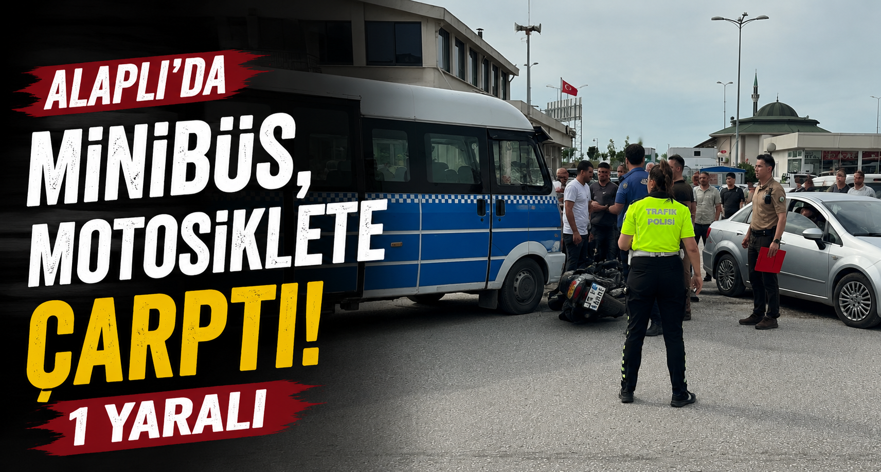 Alaplı’da minibüs, motosiklete çarptı 1 yaralı