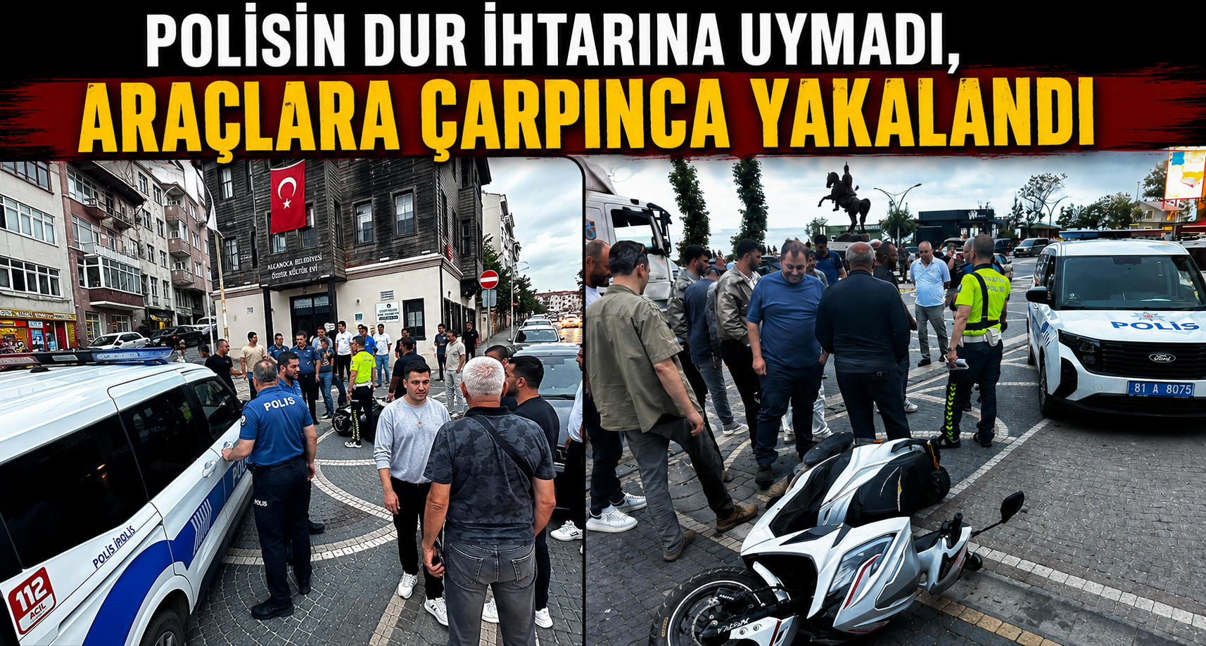 Polisin Dur İhtarına Uymadı, Araçlara Çarpınca Yakalandı