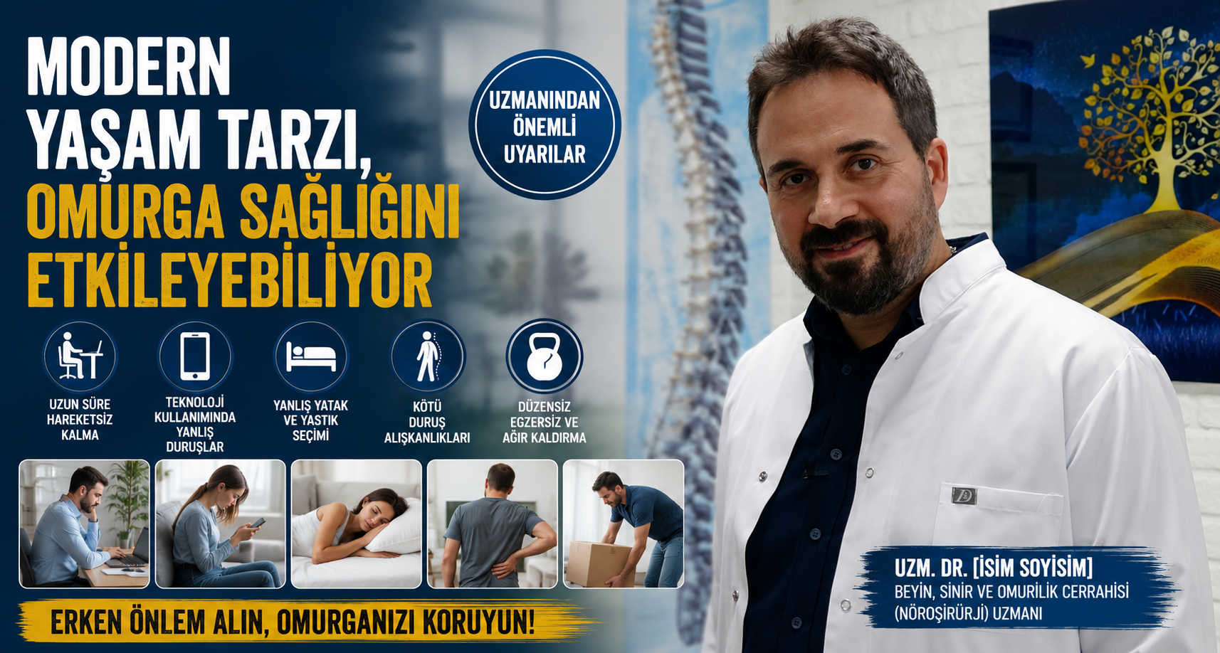 Modern yaşam tarzı, omurga sağlığını etkileyebiliyor