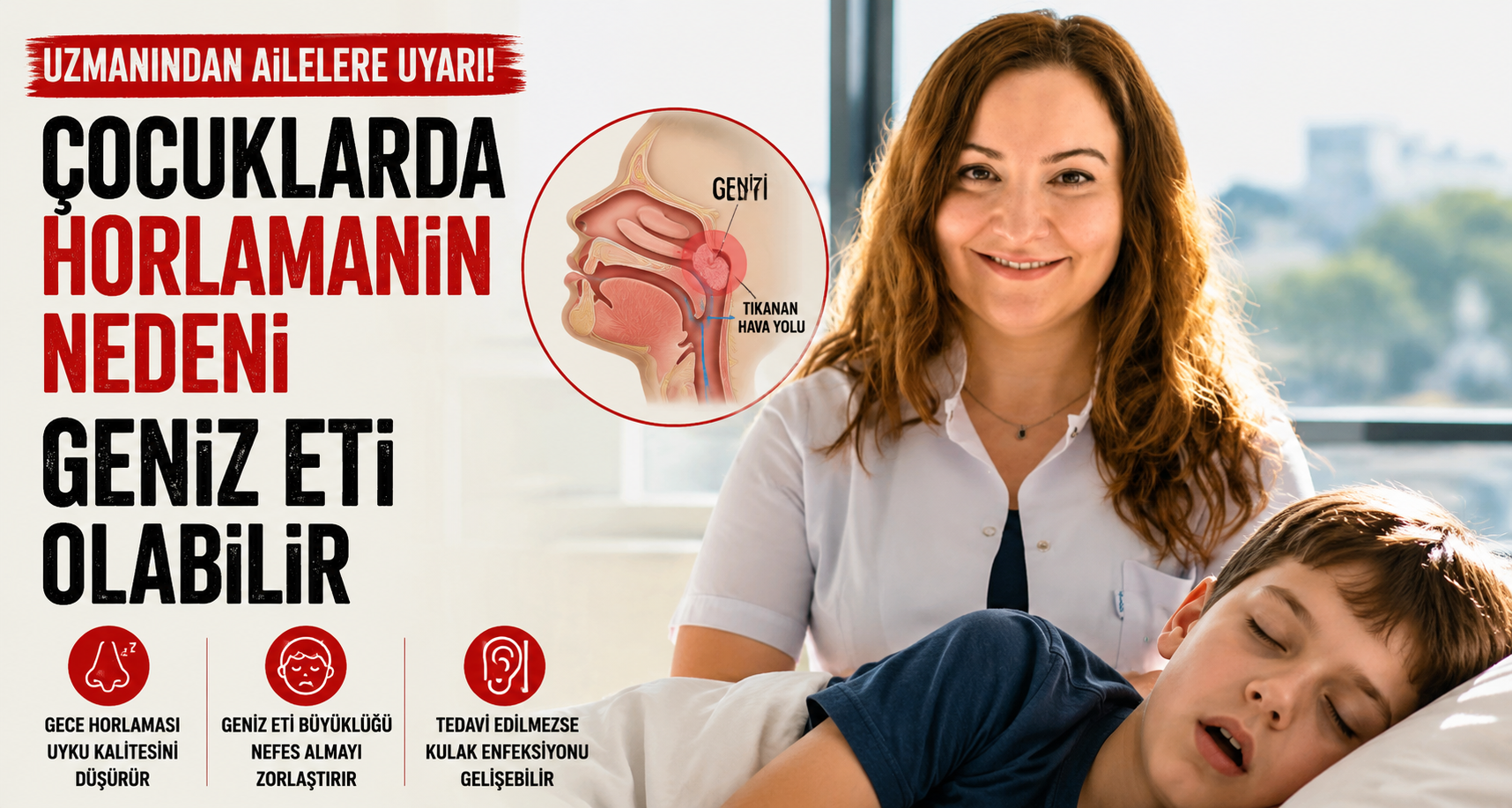 Çocuklarda horlamanın nedeni geniz eti olabilir