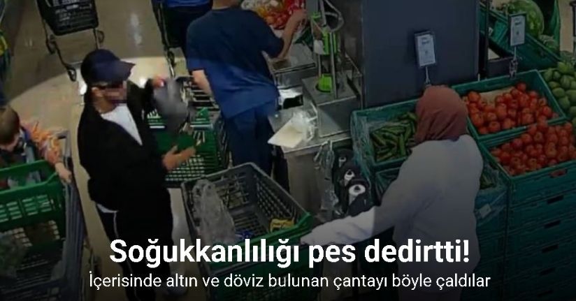 Markette çanta hırsızlığı kamerada