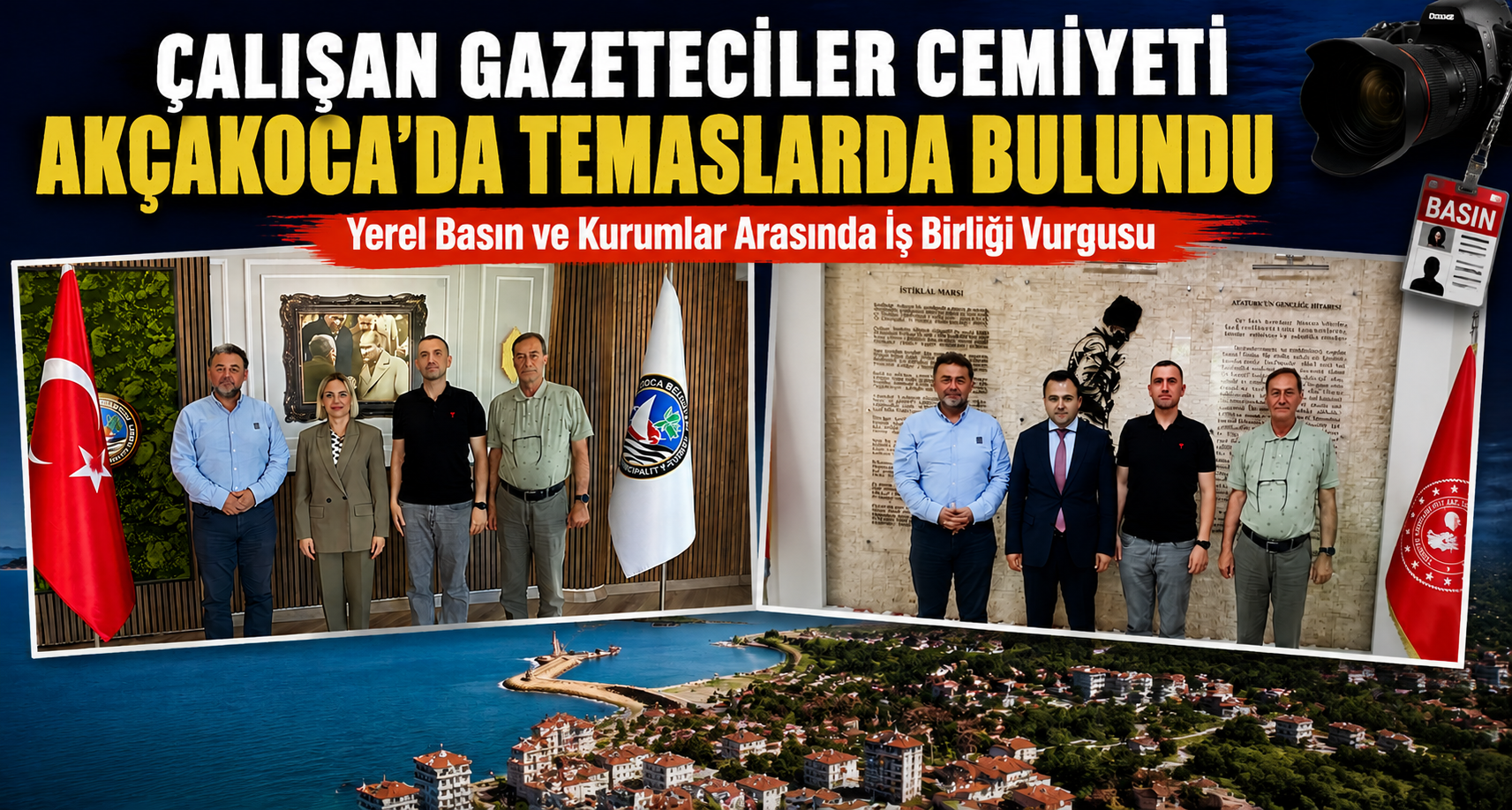Çalışan Gazeteciler Cemiyeti Yönetimi Akçakoca’da Temaslarda Bulundu