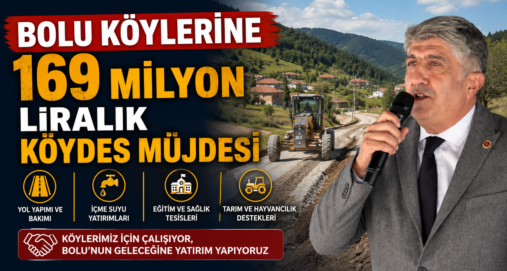 Bolu köylerine 169 milyon liralık KÖYDES müjdesi