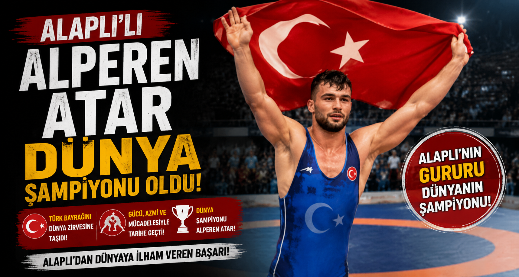 Alaplı’lı Alperen Atar dünya şampiyonu oldu