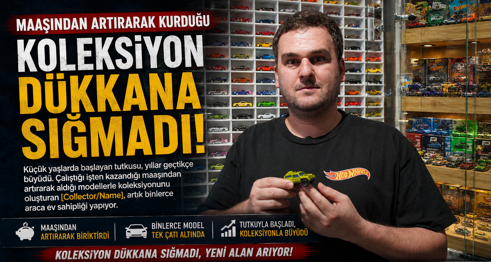 Maaşından artırarak kurduğu koleksiyon dükkana sığmadı