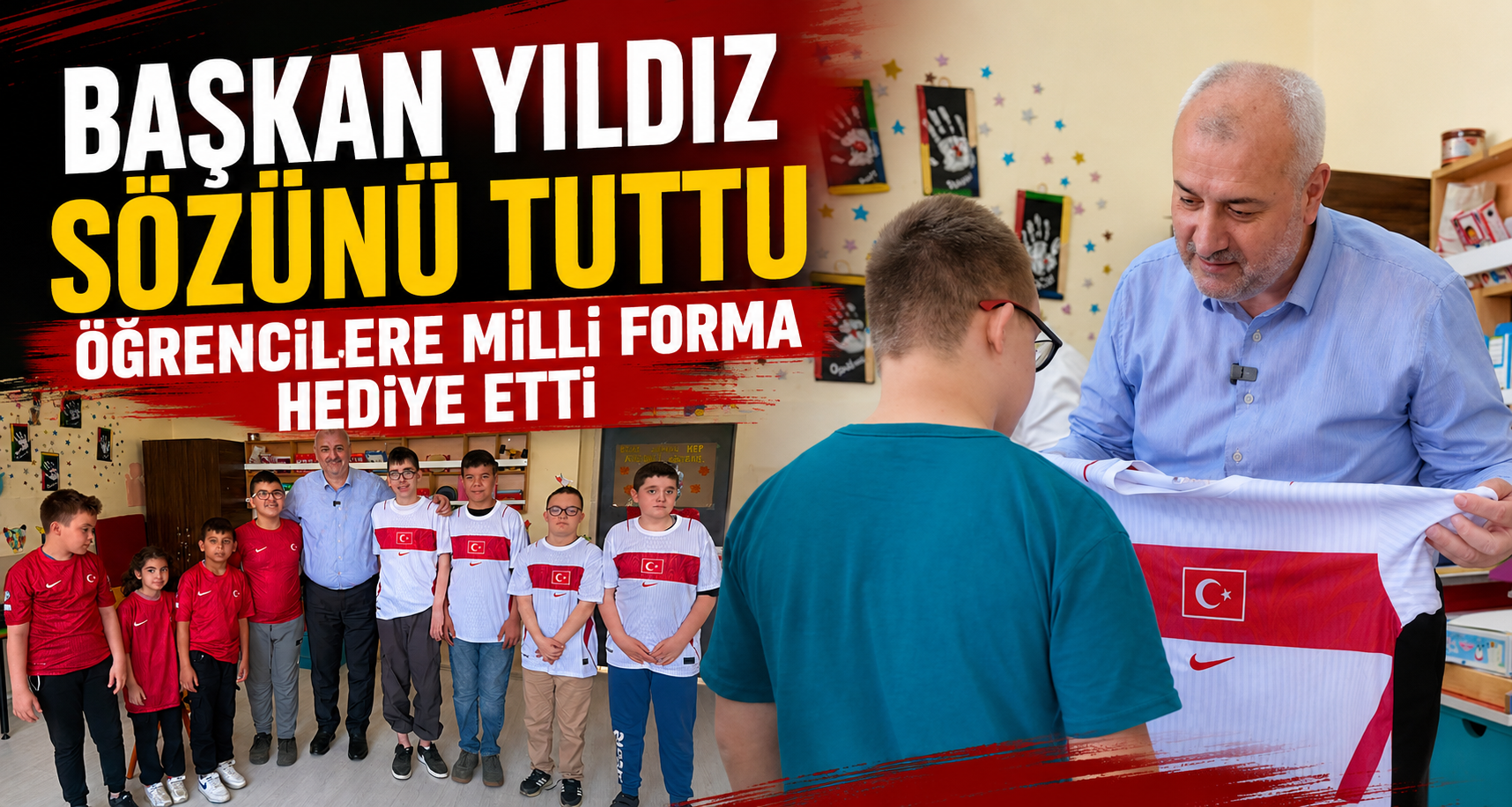 Başkan Yıldız Sözünü Tuttu Öğrencilere Milli Forma Hediye Etti