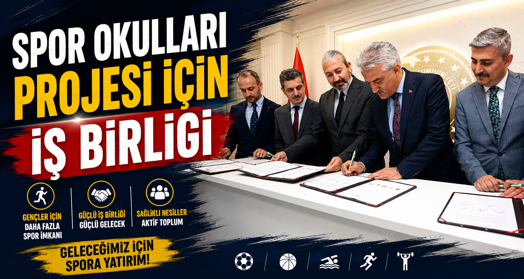Spor okulları projesi için iş birliği