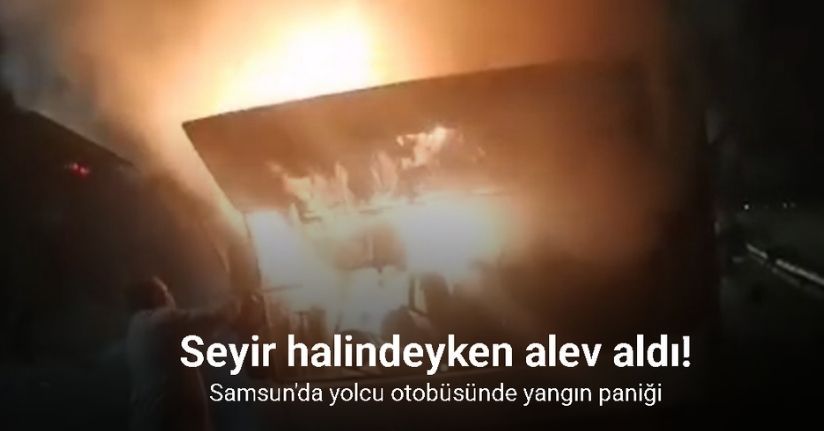 Yolcu otobüsünde yangın paniği