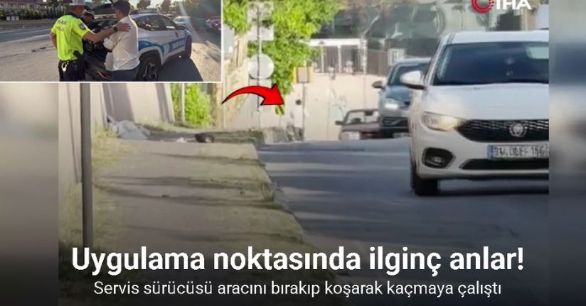 Avcılar’da polis uygulamasını gören servis sürücüsü aracını bırakıp koşarak kaçmaya çalıştı