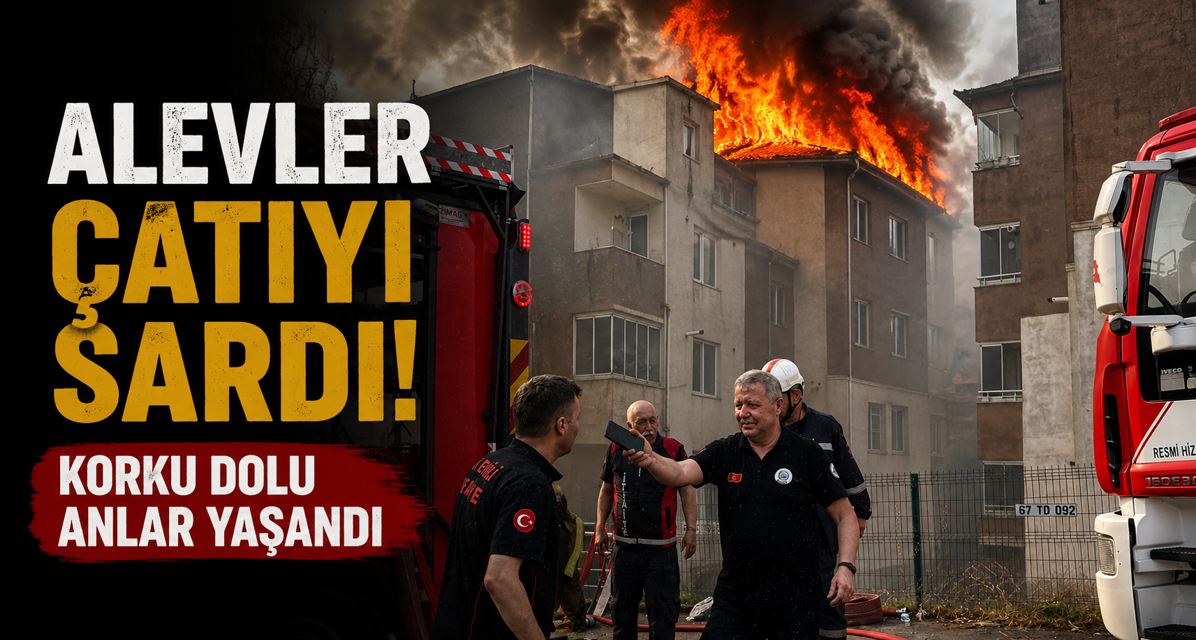 Alevler çatıyı sardı, korku dolu anlar yaşandı