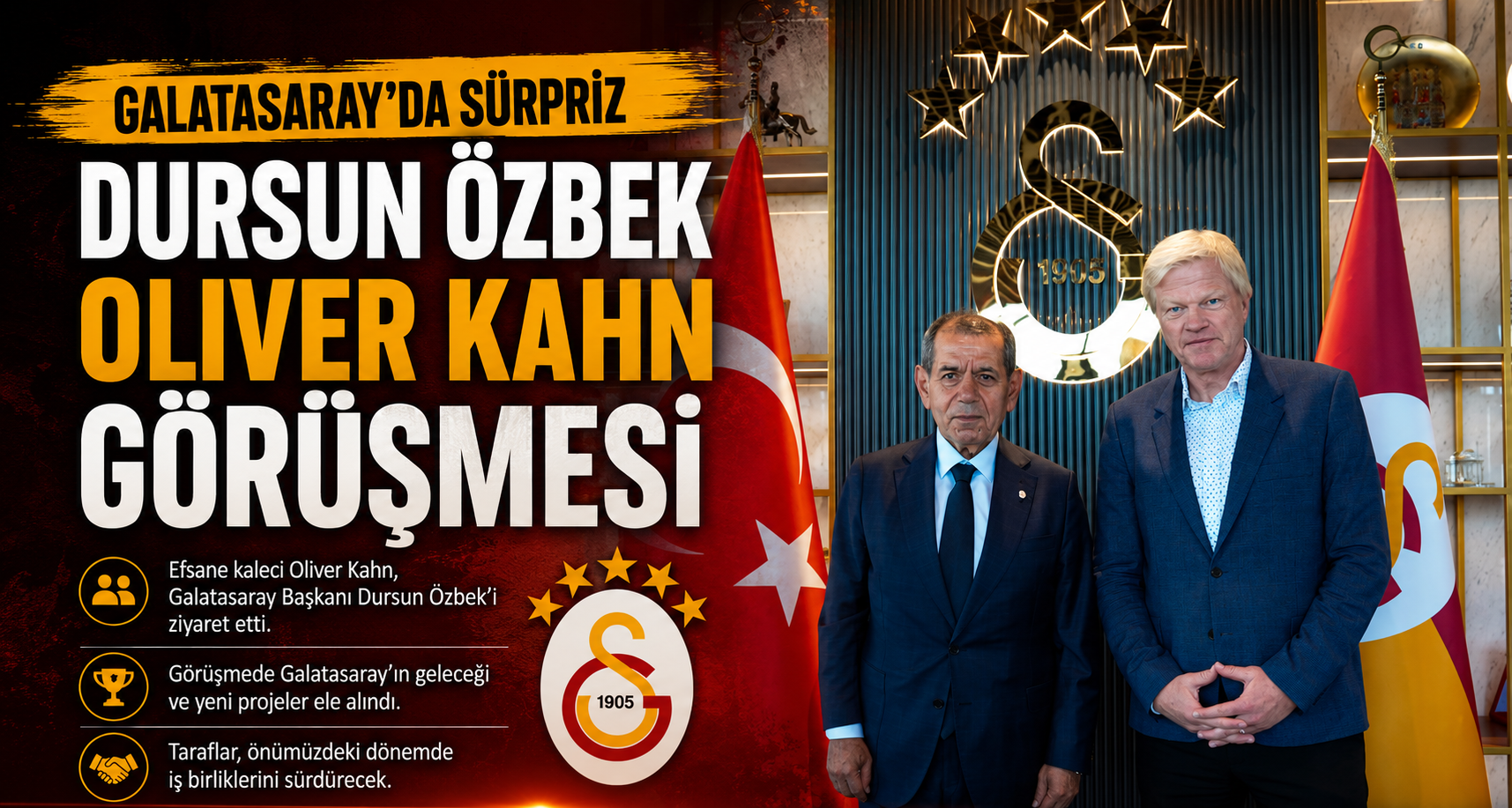 Galatasaray'da sürpriz Dursun Özbek-Oliver Kahn görüşmesi