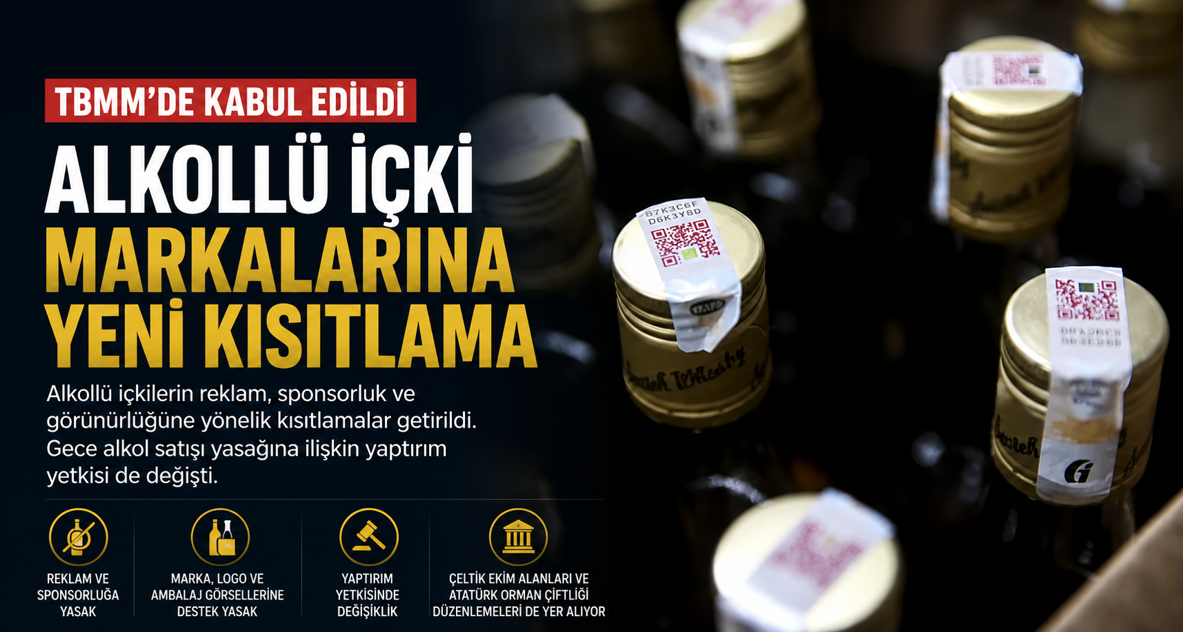 Alkollü içki markalarına yeni kısıtlama