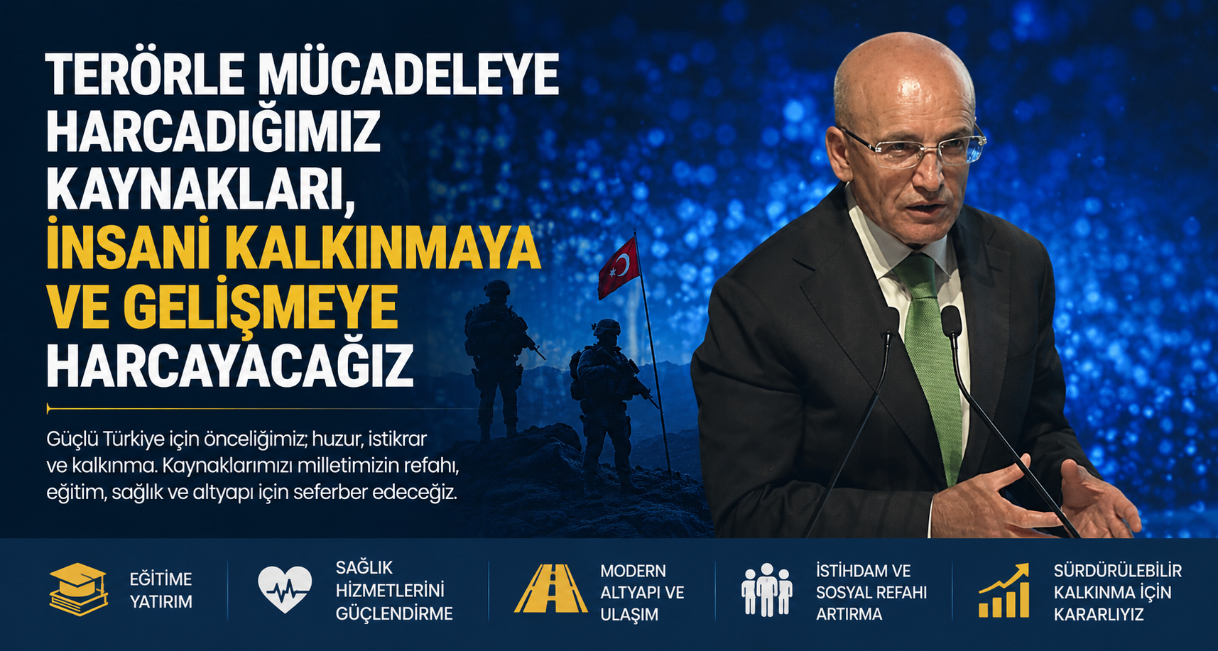 Terörle mücadeleye harcadığımız kaynakları, insani kalkınmaya ve gelişmeye harcayacağız