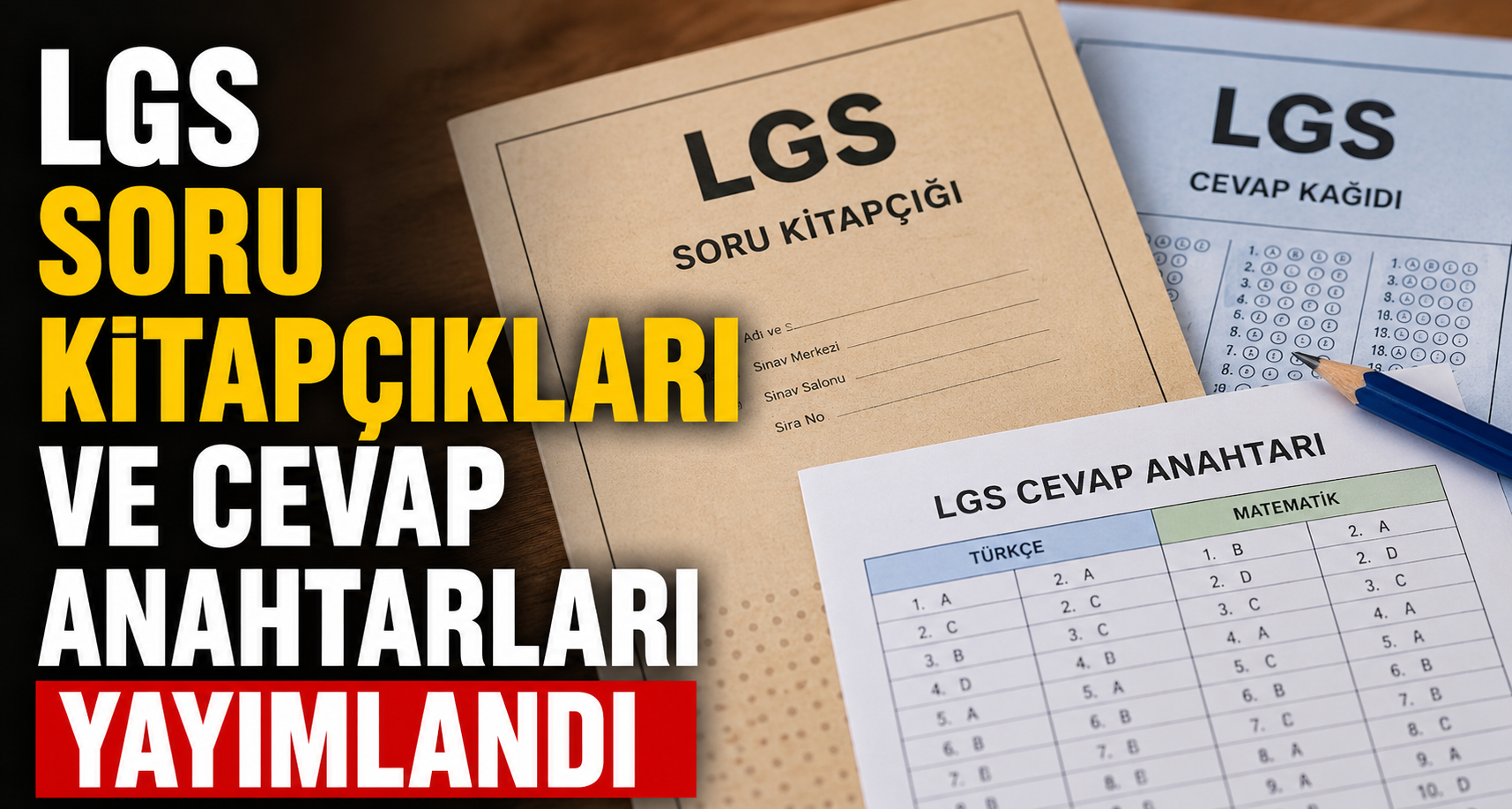 LGS soru kitapçıkları ve cevap anahtarları yayımlandı