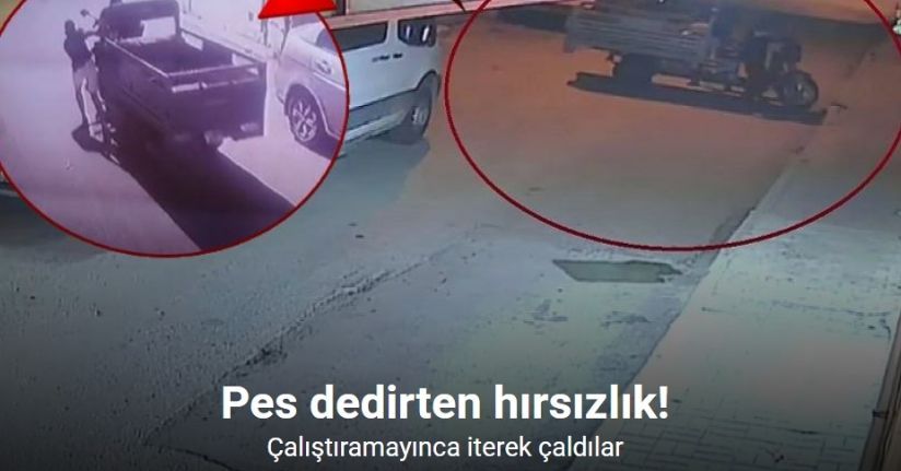 Esnafın motosikletini çalan hırsızlar kamerada