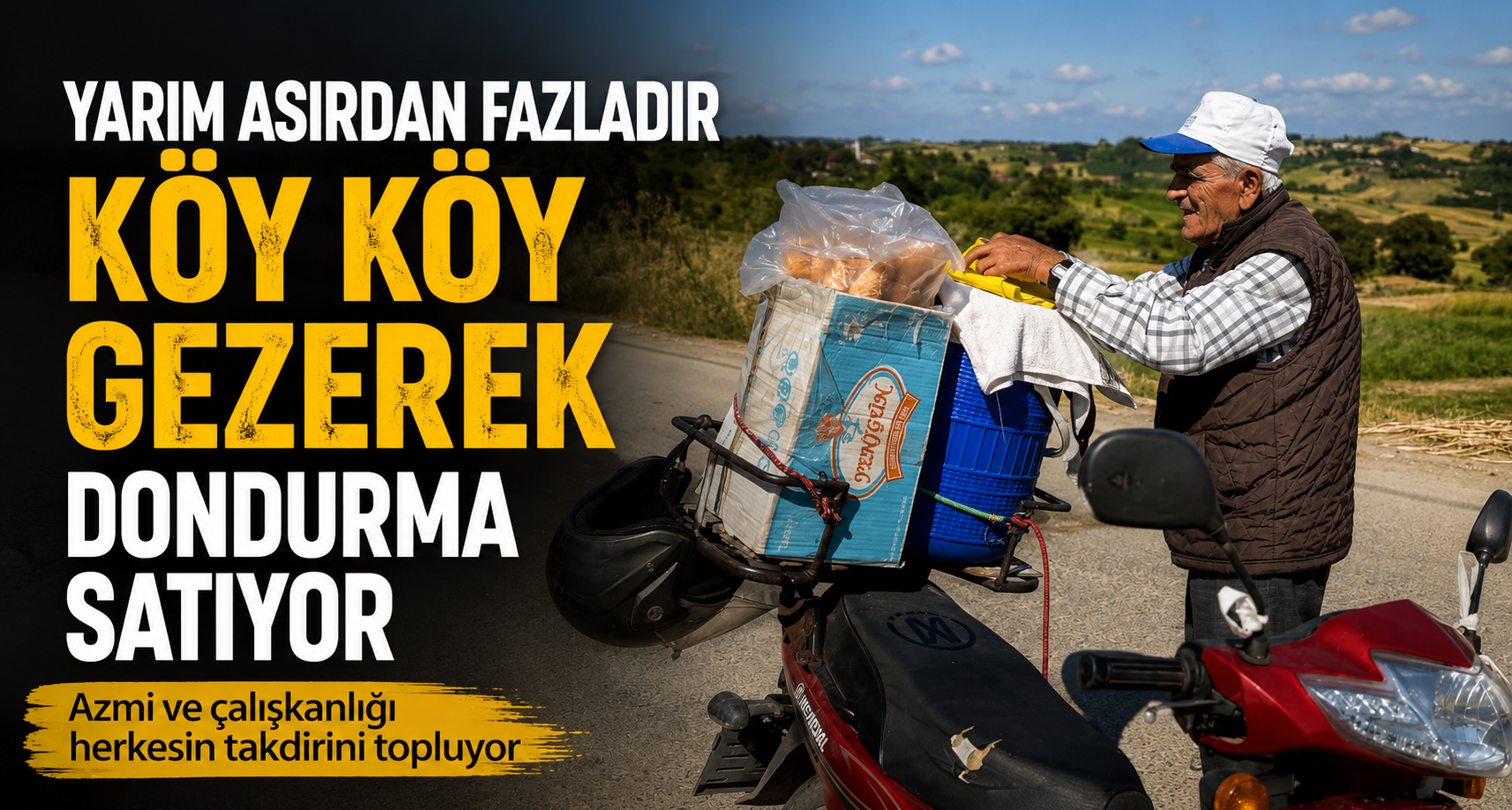 Yarım asırdan fazladır köy köy gezerek dondurma satıyor