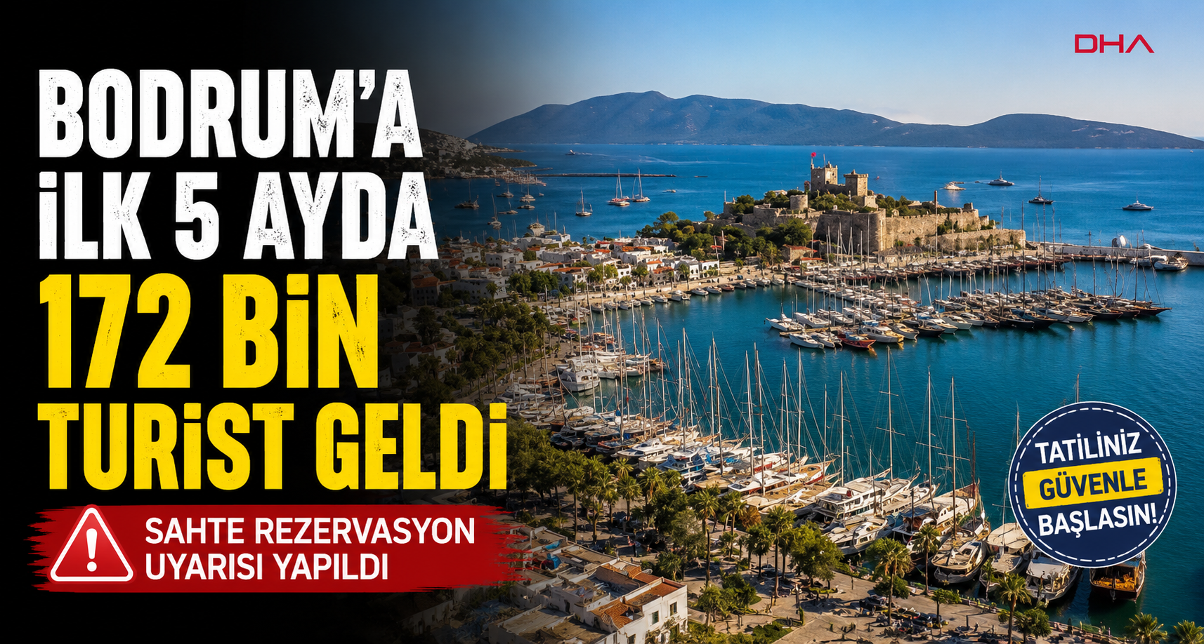 Bodrum'a ilk 5 ayda 172 bin turist geldi; sahte rezervasyon uyarısı yapıldı