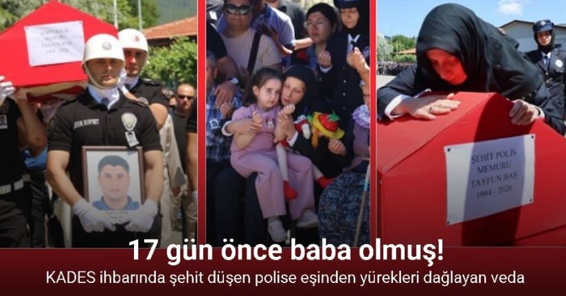 Şehit polise eşinden yürekleri dağlayan veda
