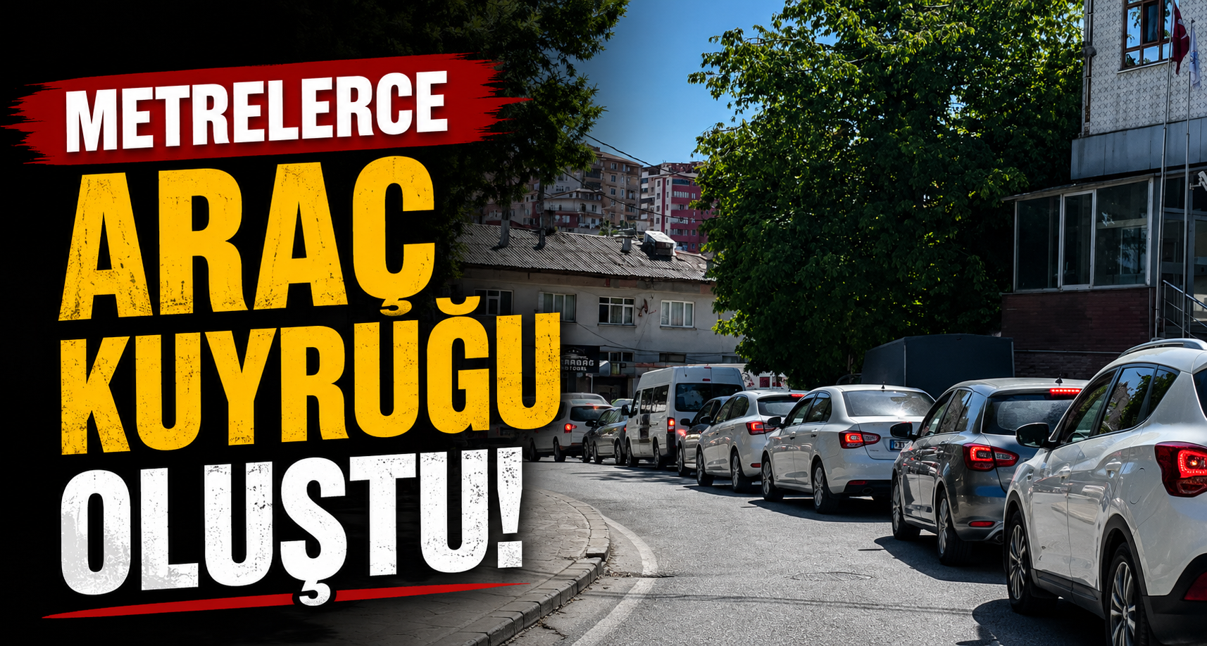 Metrelerce araç kuyruğu oluştu