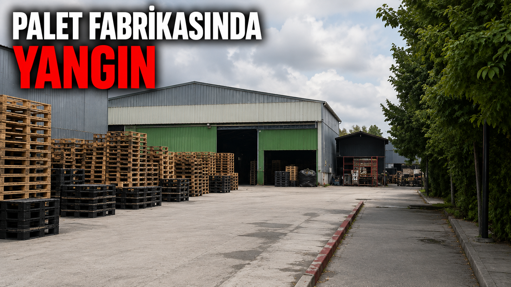 Palet fabrikasında yangın
