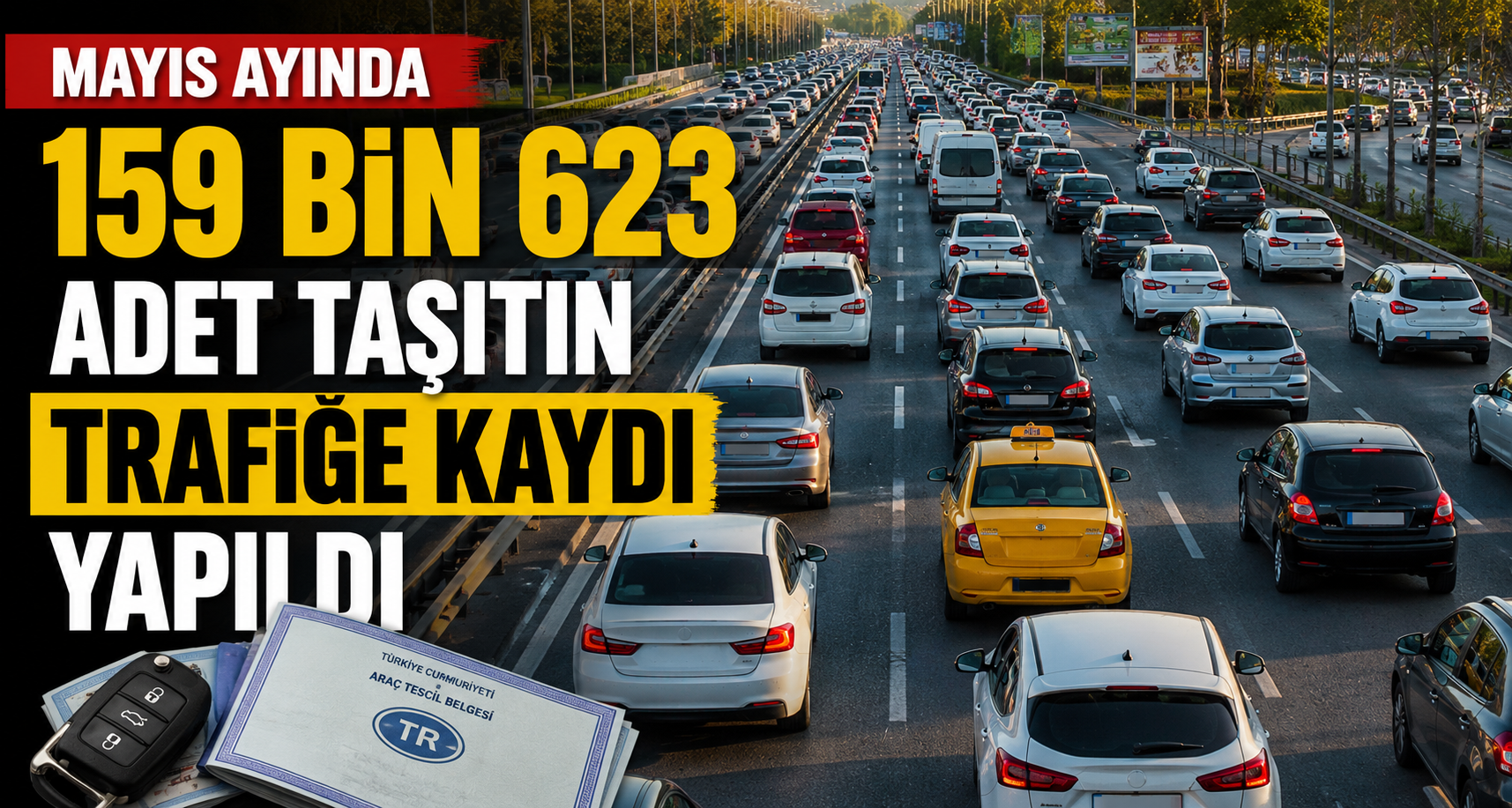 Mayıs ayında 159 bin 623 adet taşıtın trafiğe kaydı yapıldı