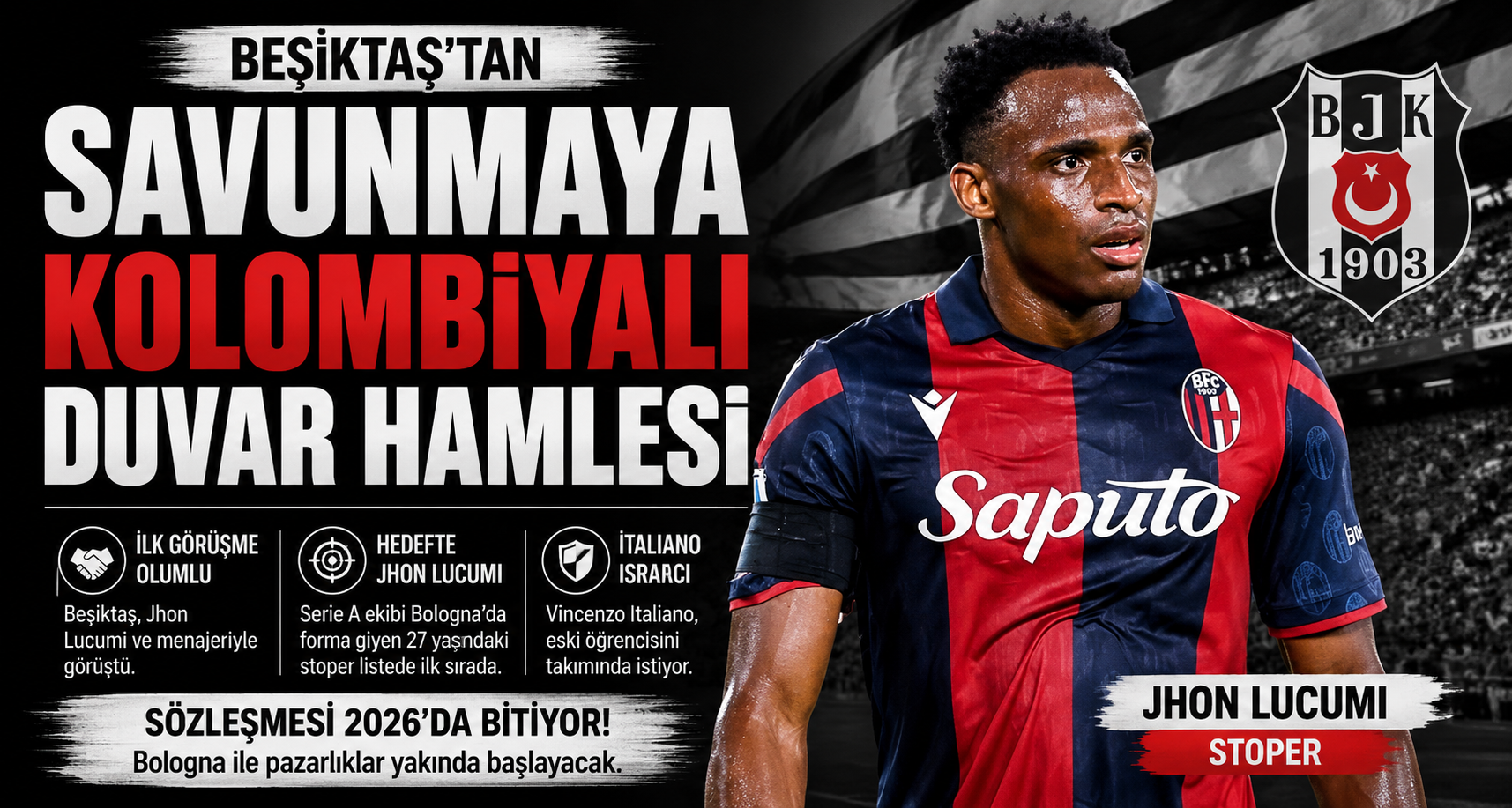 Beşiktaş'tan Savunmaya Kolombiyalı Duvar Hamlesi