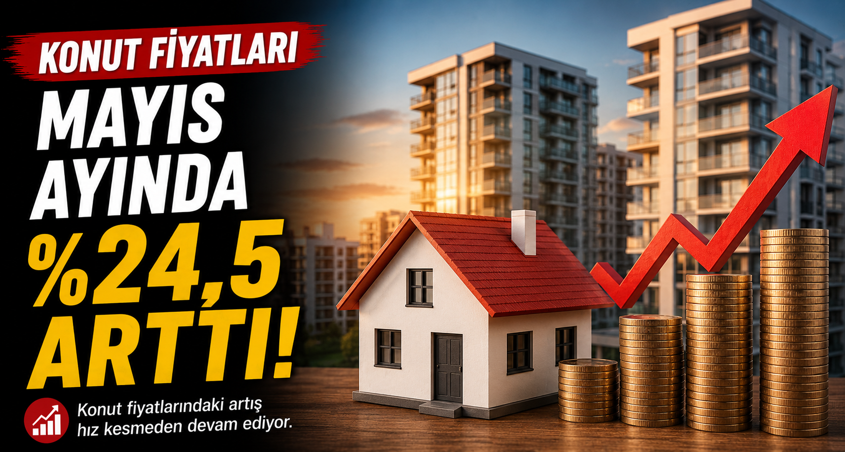 Konut fiyatları Mayıs ayında yüzde 24,5 arttı