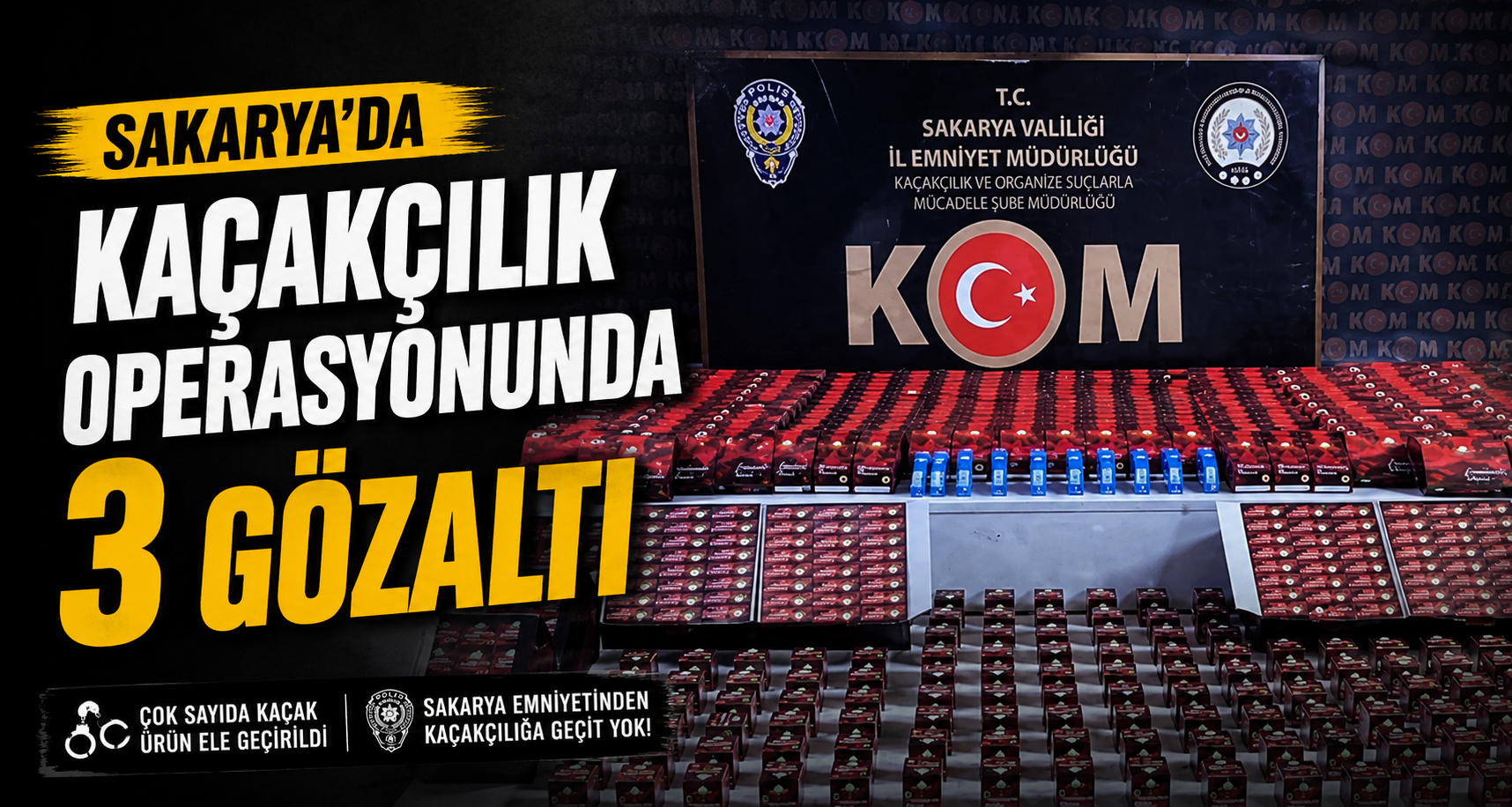 Sakarya’da kaçakçılık operasyonunda 3 gözaltı