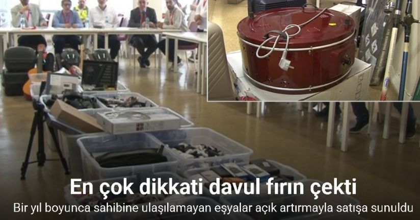 Yüzlerce eşya satışa çıktı, en çok dikkati davul fırın çekti