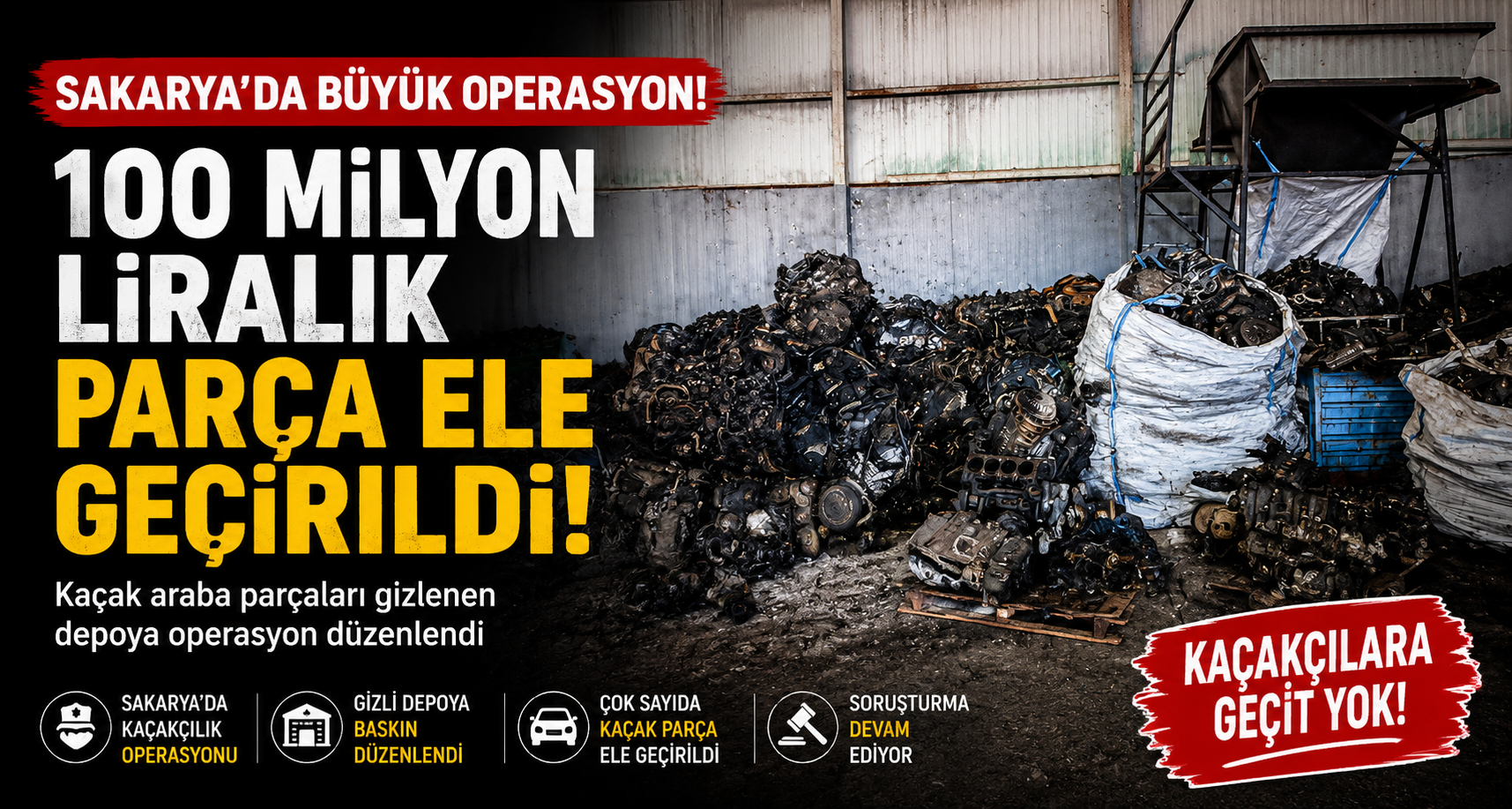 100 milyon lira değerinde parça ele geçirildi