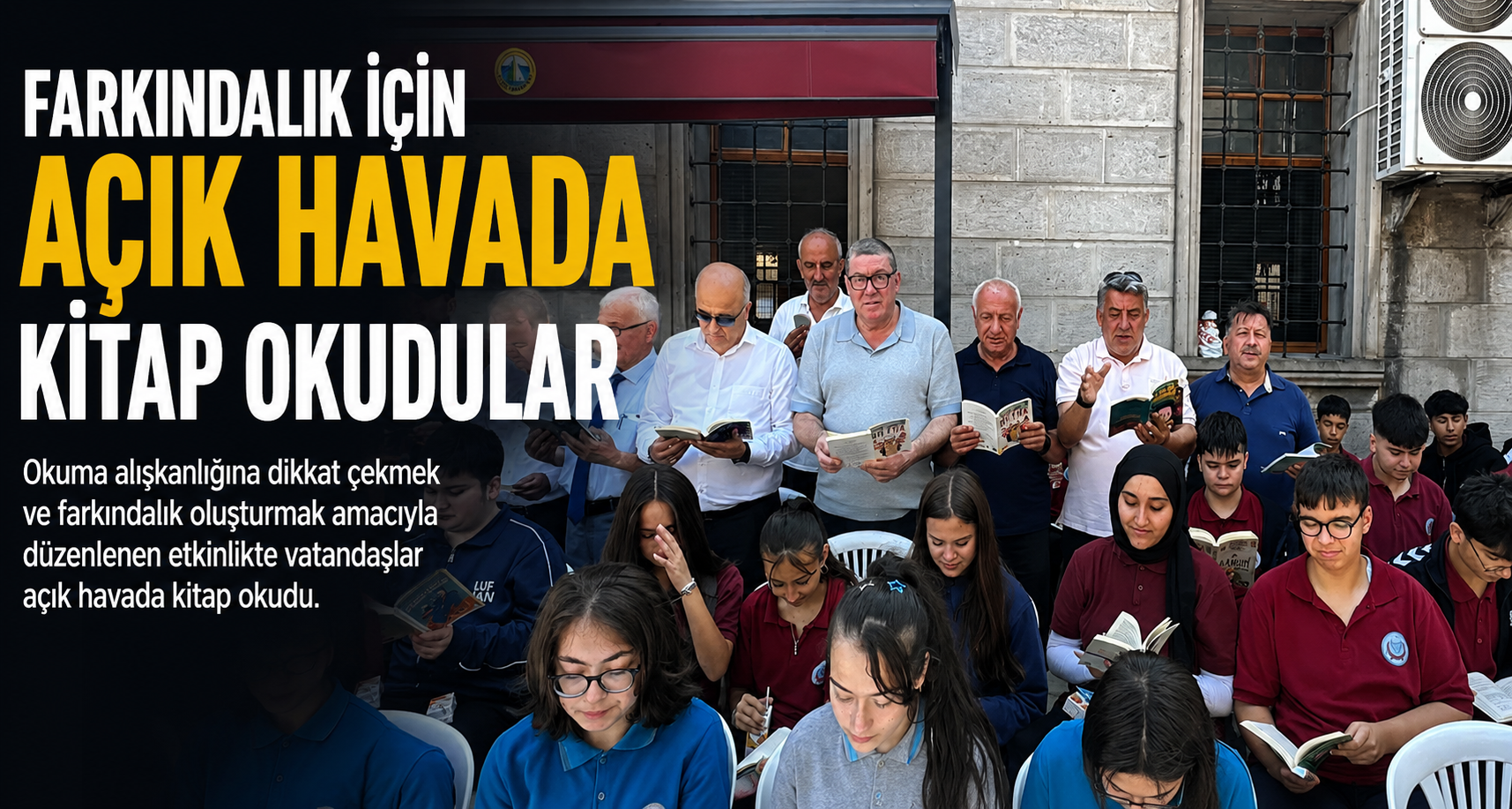 Farkındalık için açık havada kitap okudular