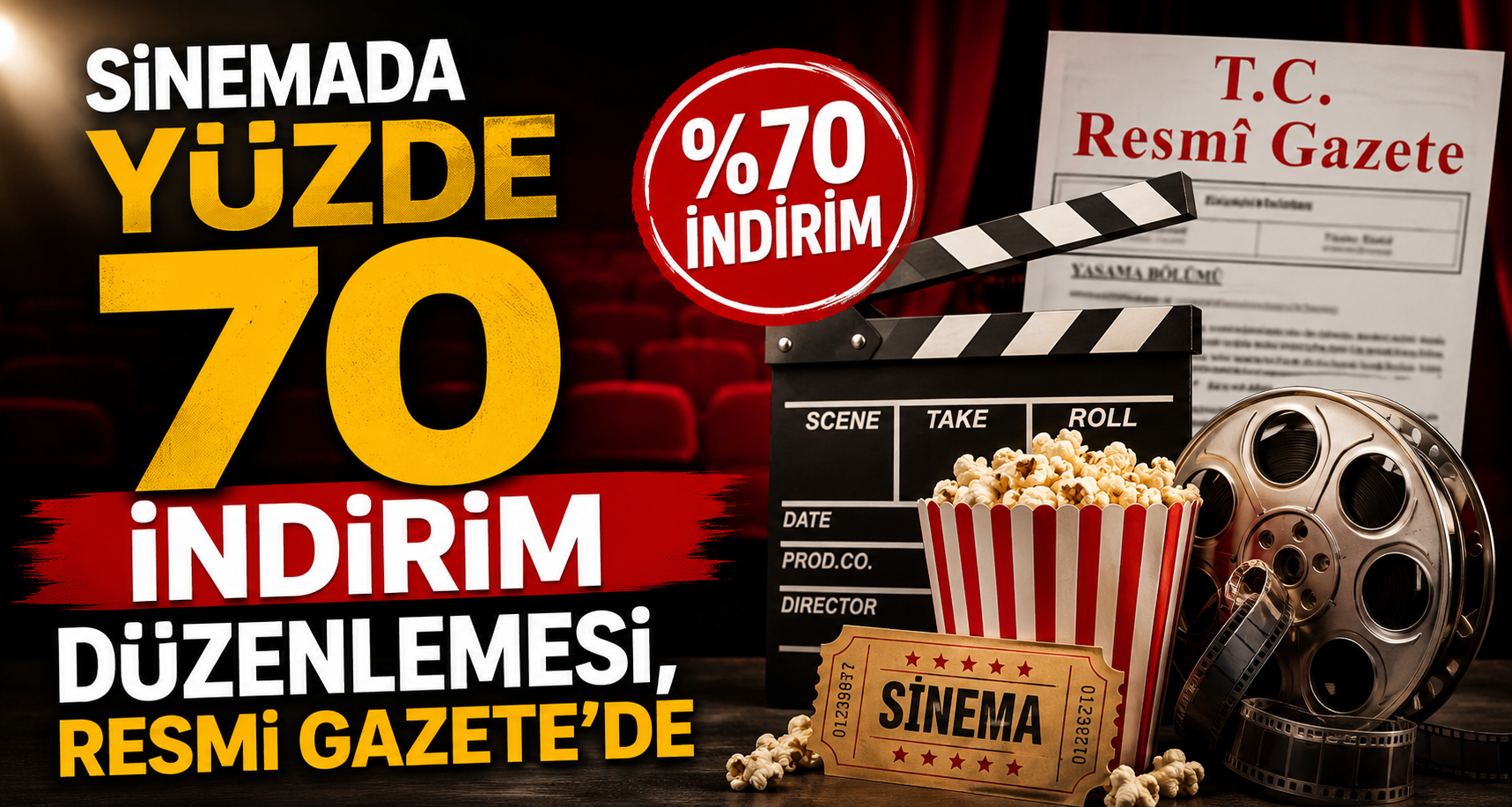 Sinemada yüzde 70 indirim düzenlemesi, Resmi Gazete'de