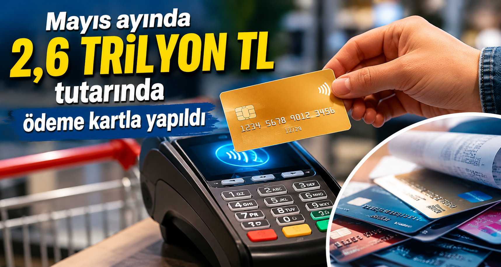Mayıs ayında 2,6 trilyon TL tutarında ödeme kartla yapıldı