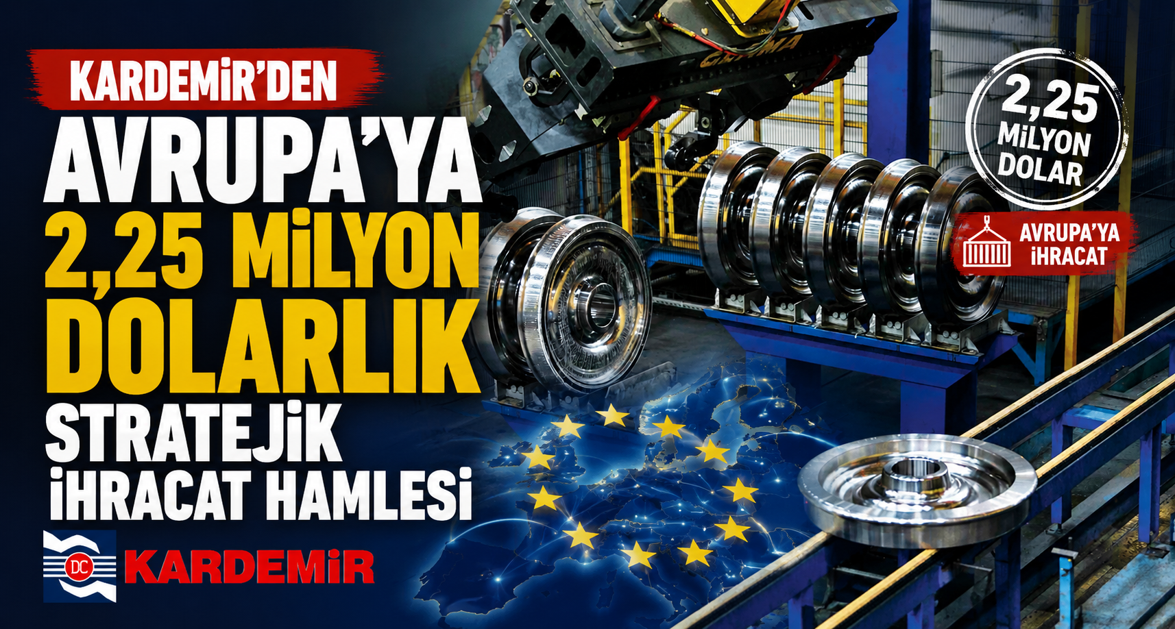 KARDEMİR’den Avrupa’ya 2,25 milyon dolarlık stratejik ihracat hamlesi