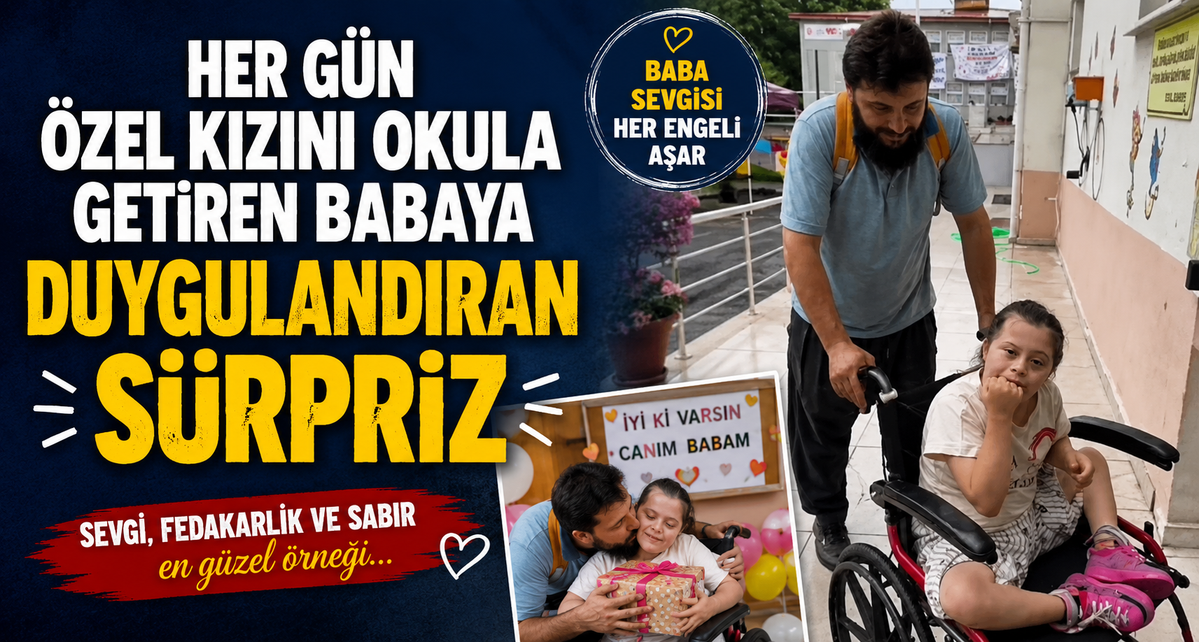 Her Gün Özel Kızını Okula Getiren Babaya Duygulandıran Sürpriz