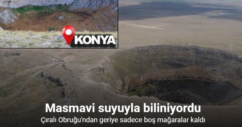 Konya’da kuraklığın simgelerinden Çıralı Obruk Gölü son yağışlara rağmen su tutmadı