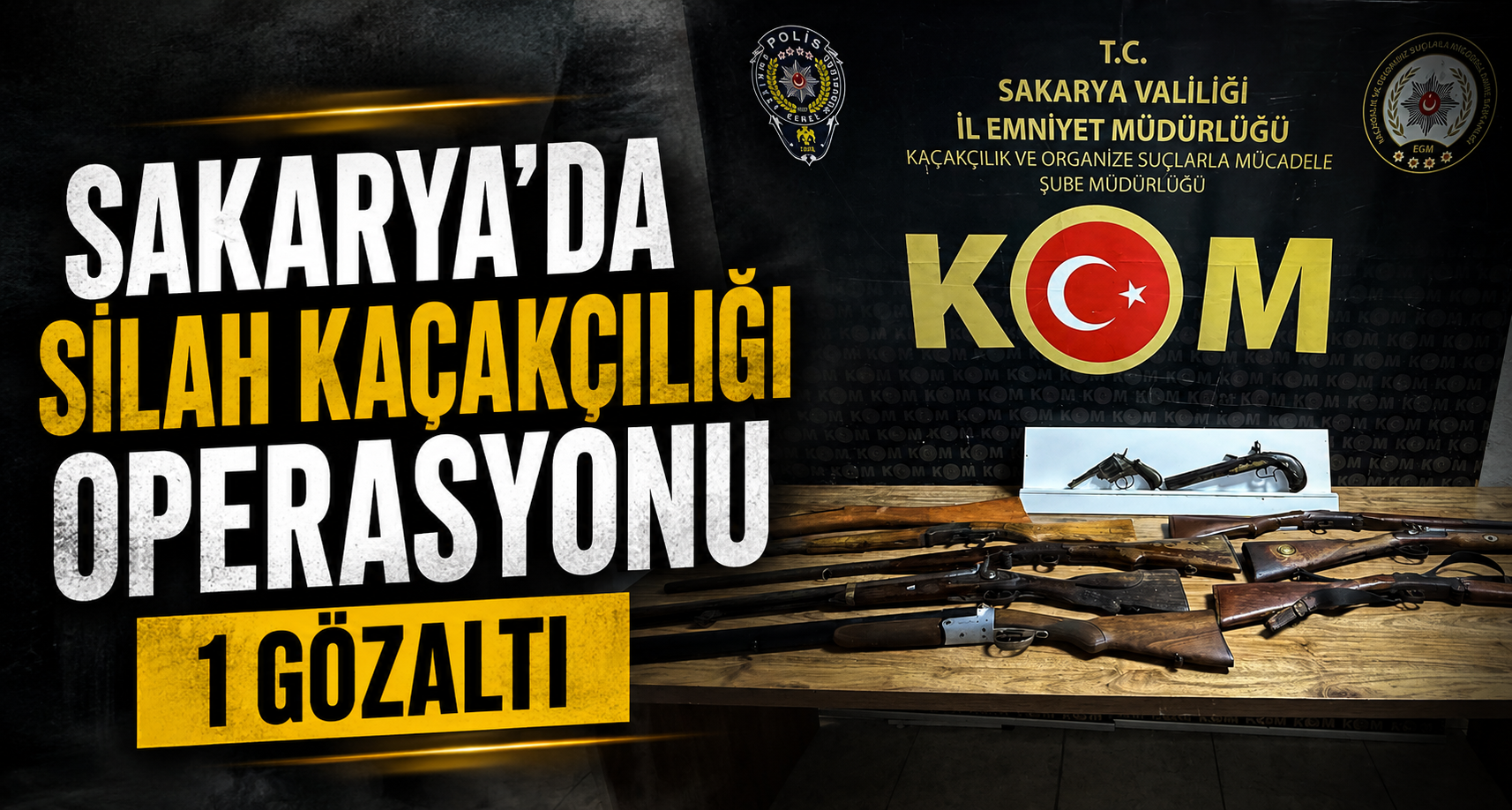 Sakarya’da silah kaçakçılığı operasyonu: 1 gözaltı