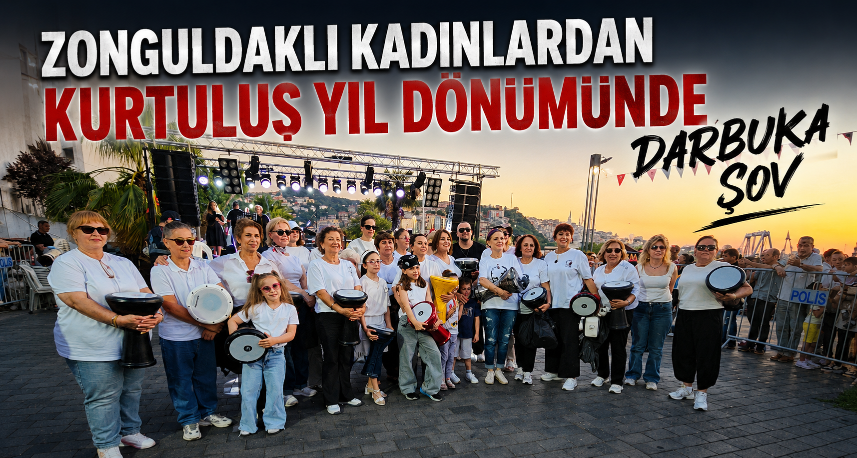 Zonguldaklı kadınlardan kurtuluş yıl dönümünde darbuka şov