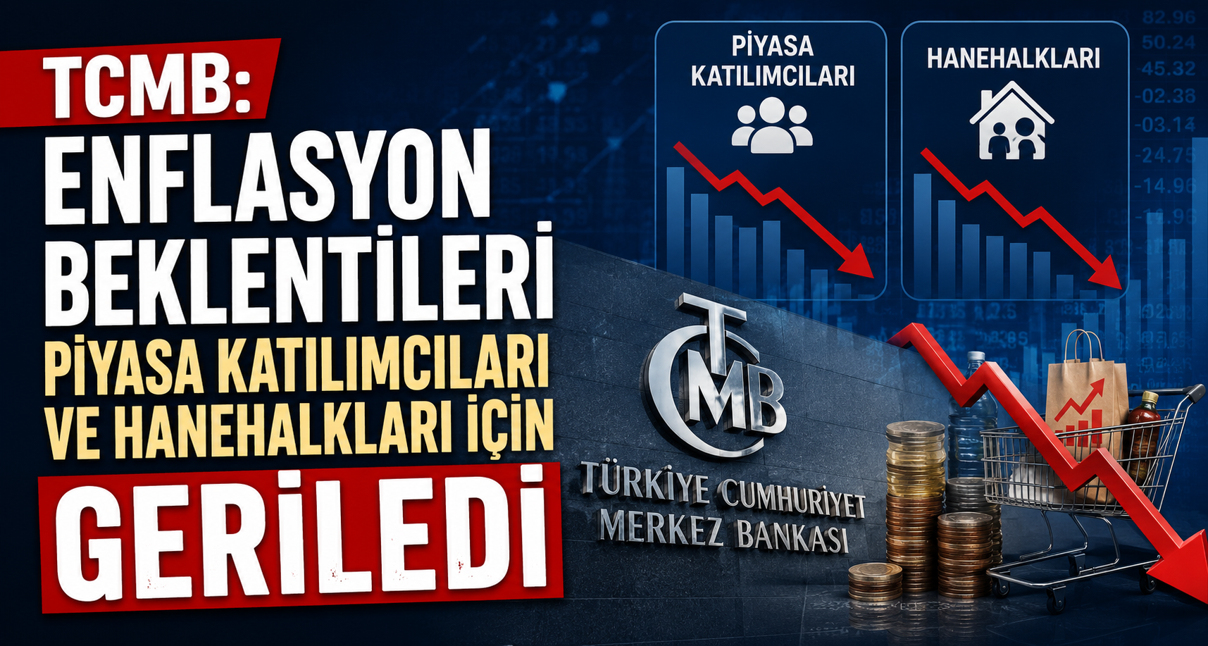 TCMB: Enflasyon beklentileri piyasa katılımcıları ve hanehalkları için geriledi